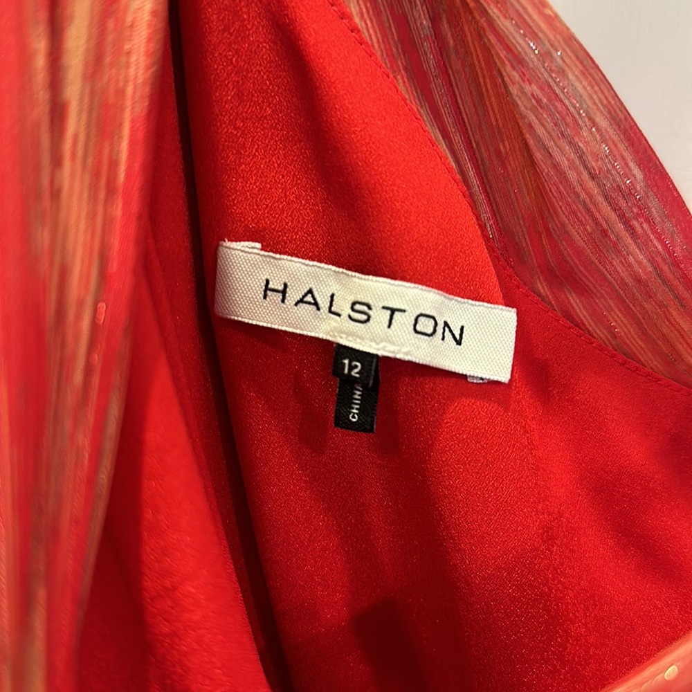 Halston Braided Strap One-Shoulder Georgette Hand… - image 3